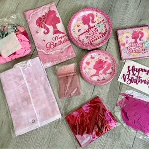 Barbie Birthday Party Supplies Set - Pink